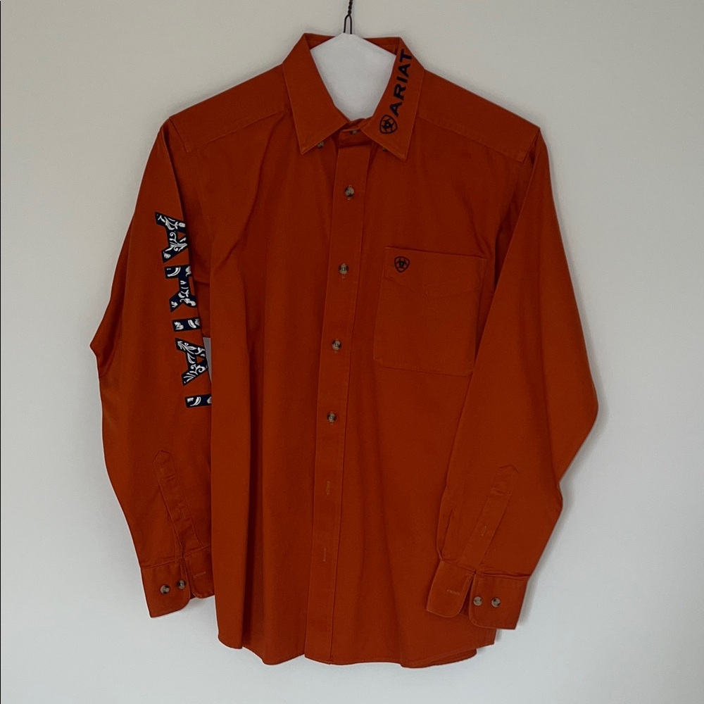 Ariat Men's Long-Sleeve Button-Down Shirt in Burnt Orange